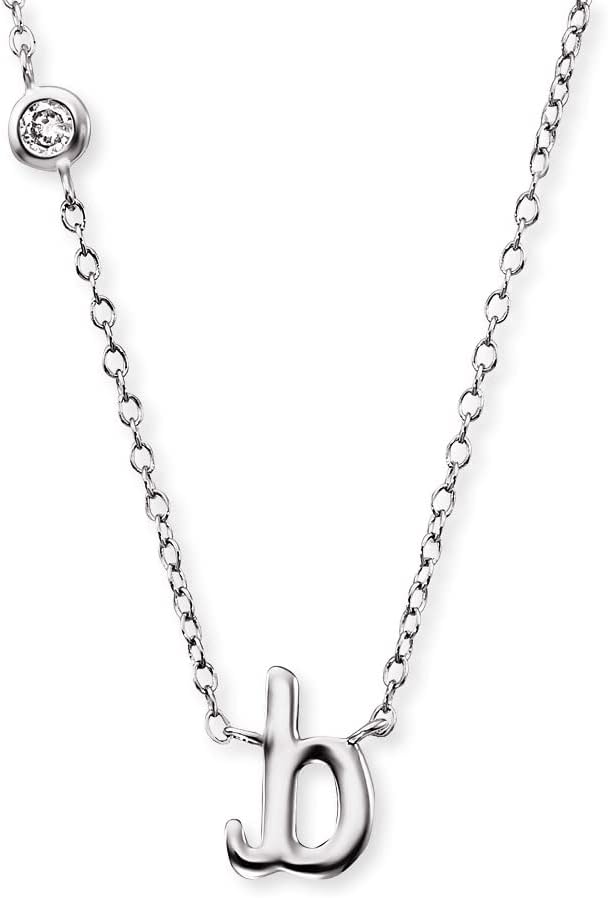 Detalle de Engelsrufer Halskette aus Sterling Silber mit Anhänger Buchstabe B – verstellbar, rhodiniert und mit Zirkonia