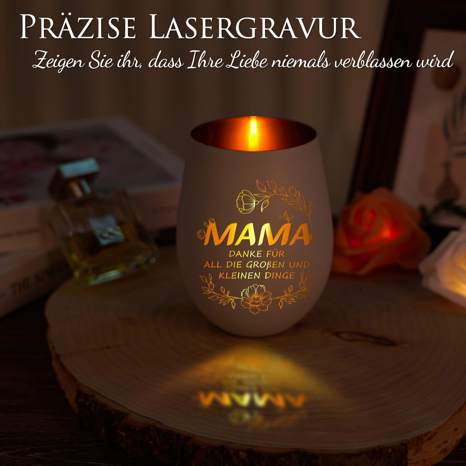 Thumbnail 2 de Muttertagsgeschenk Windlicht mit Gravur – Graviertes Glaswindlicht als Geschenkidee für Mama
