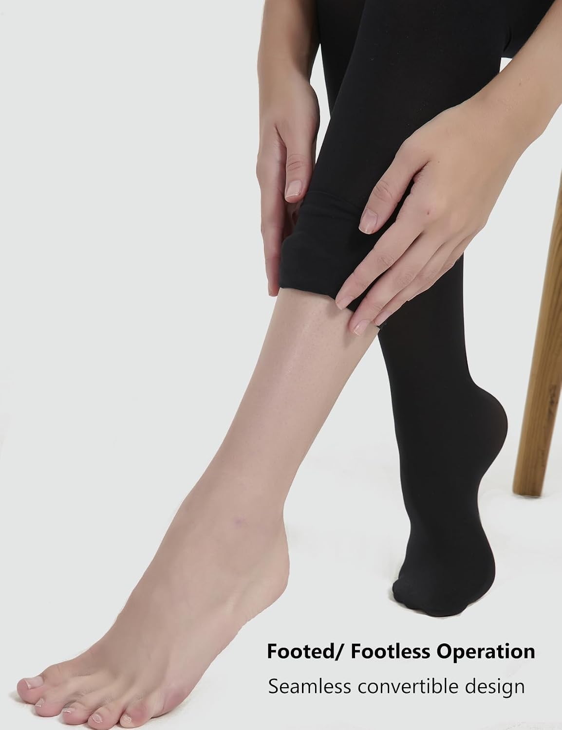 Detalle 2 de DUCMODA konvertibla danstights för kvinnor och flickor, halvtransparenta och mjuka