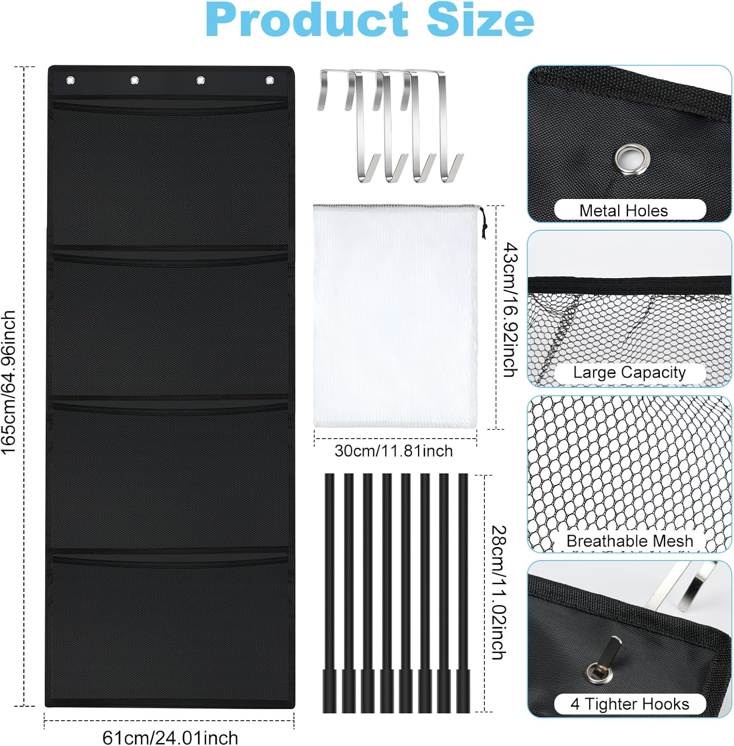 Detalle de Aolso Organizzatore Giocattoli Bagno, 4PCS: Portagiochi da Bagno in Rete da Appendere