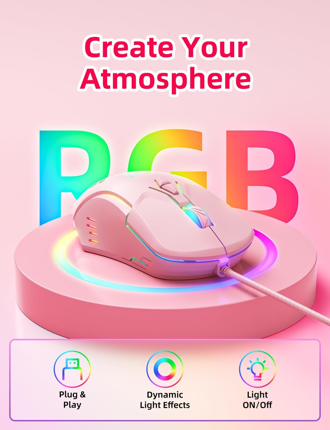 Thumbnail 1 de Wired PC Gaming Mouse with High Precision Sensor and 7 Programmable Buttons