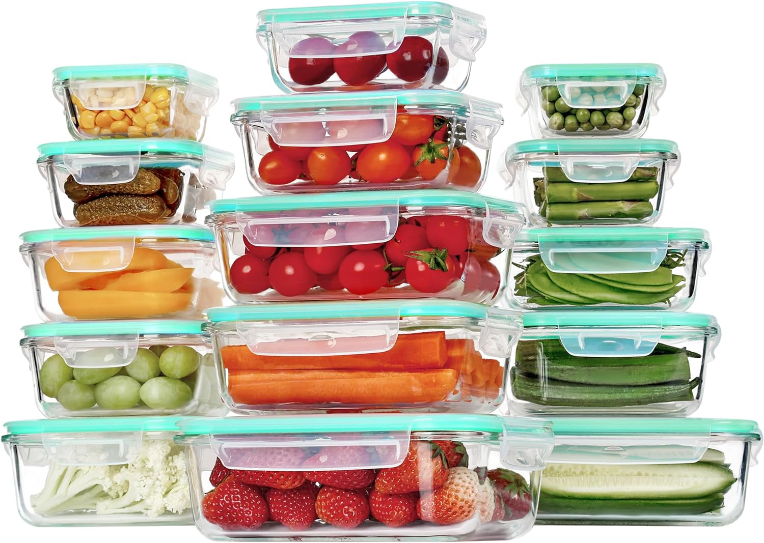 Detalle de Vtopmart 15er Meal Prep Boxen Glas 🍱