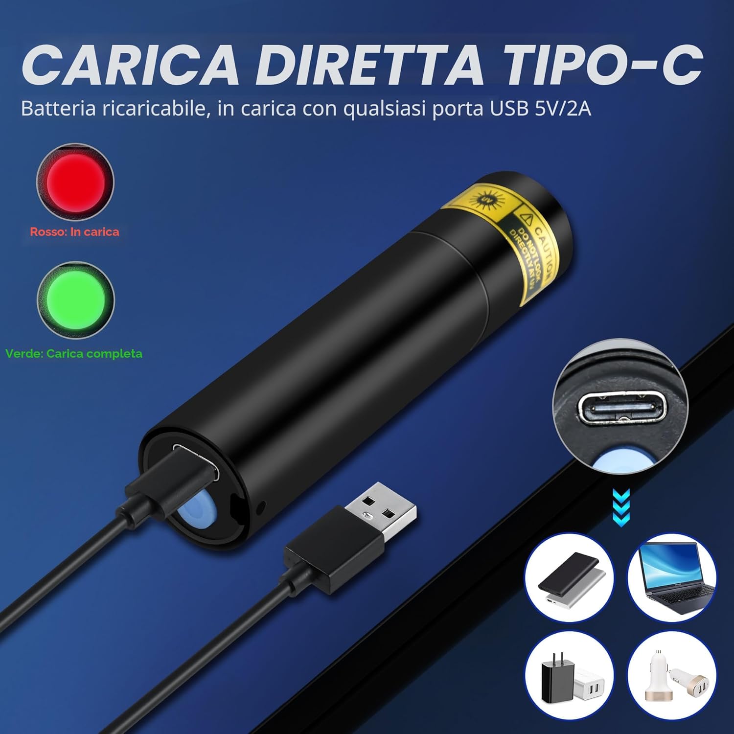 Thumbnail 4 de DARKBEAM Torcia UV 395 nm:Piccola ma Potente Lampada nera ricaricabile USB-C