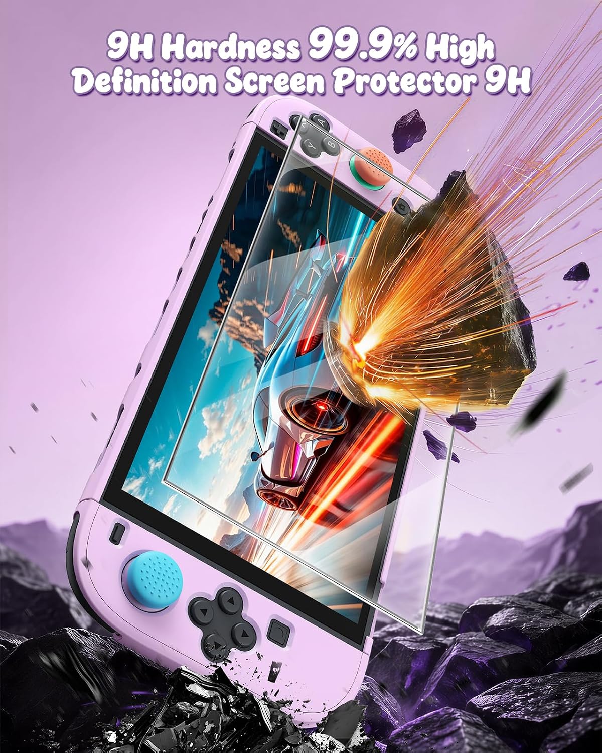 Detalle de FYOUNG Switch 2 Dockable Shell with Screen Protector – Light Purple