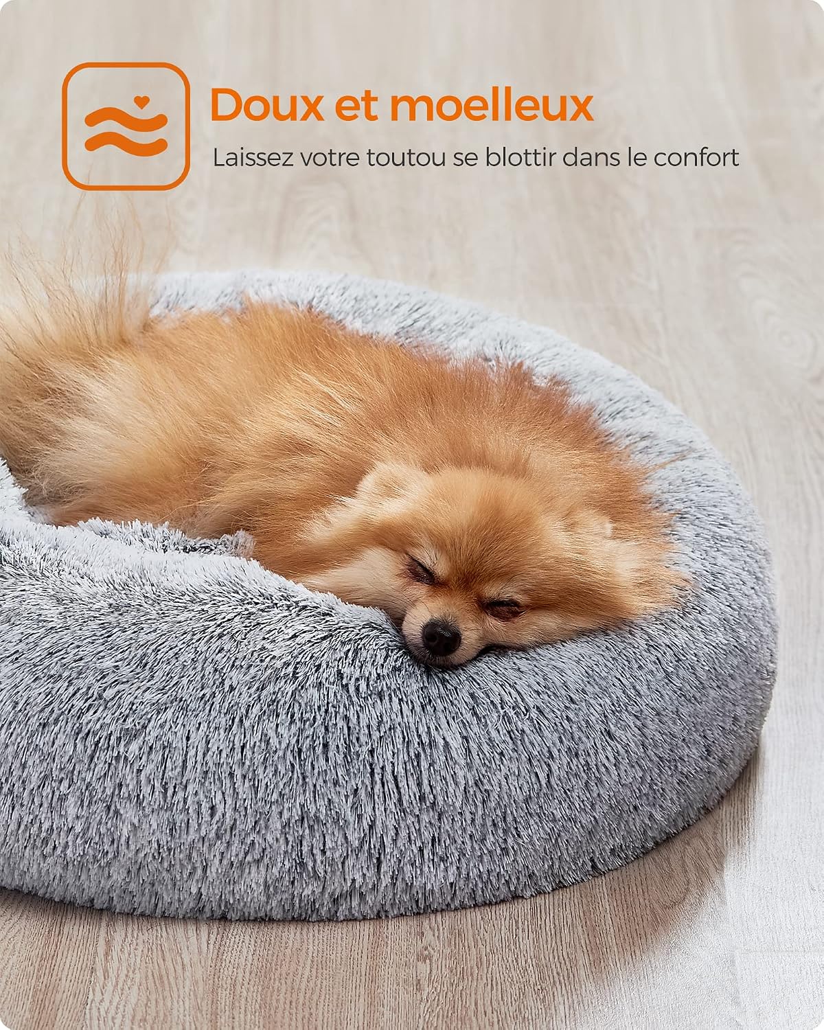 Detalle de Feandrea PGW038G01 Panier rond pour chien Ø60 cm