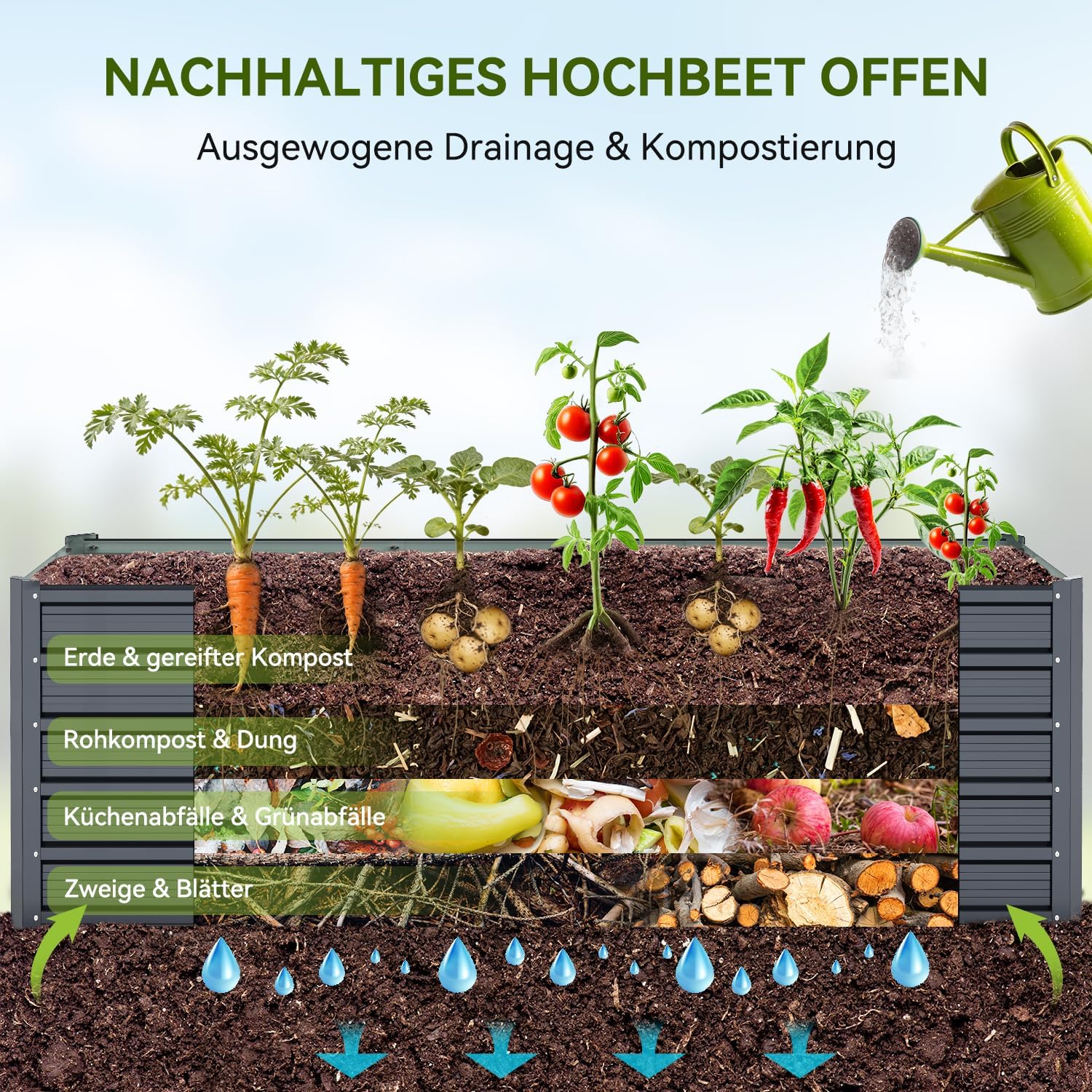 Thumbnail 2 de Ohuhu Metall Hochbeet 240x90x60 cm