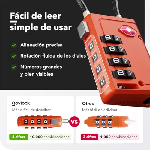 Thumbnail 6 de Candados TSA con indicador de apertura – NovLock (4 uds)