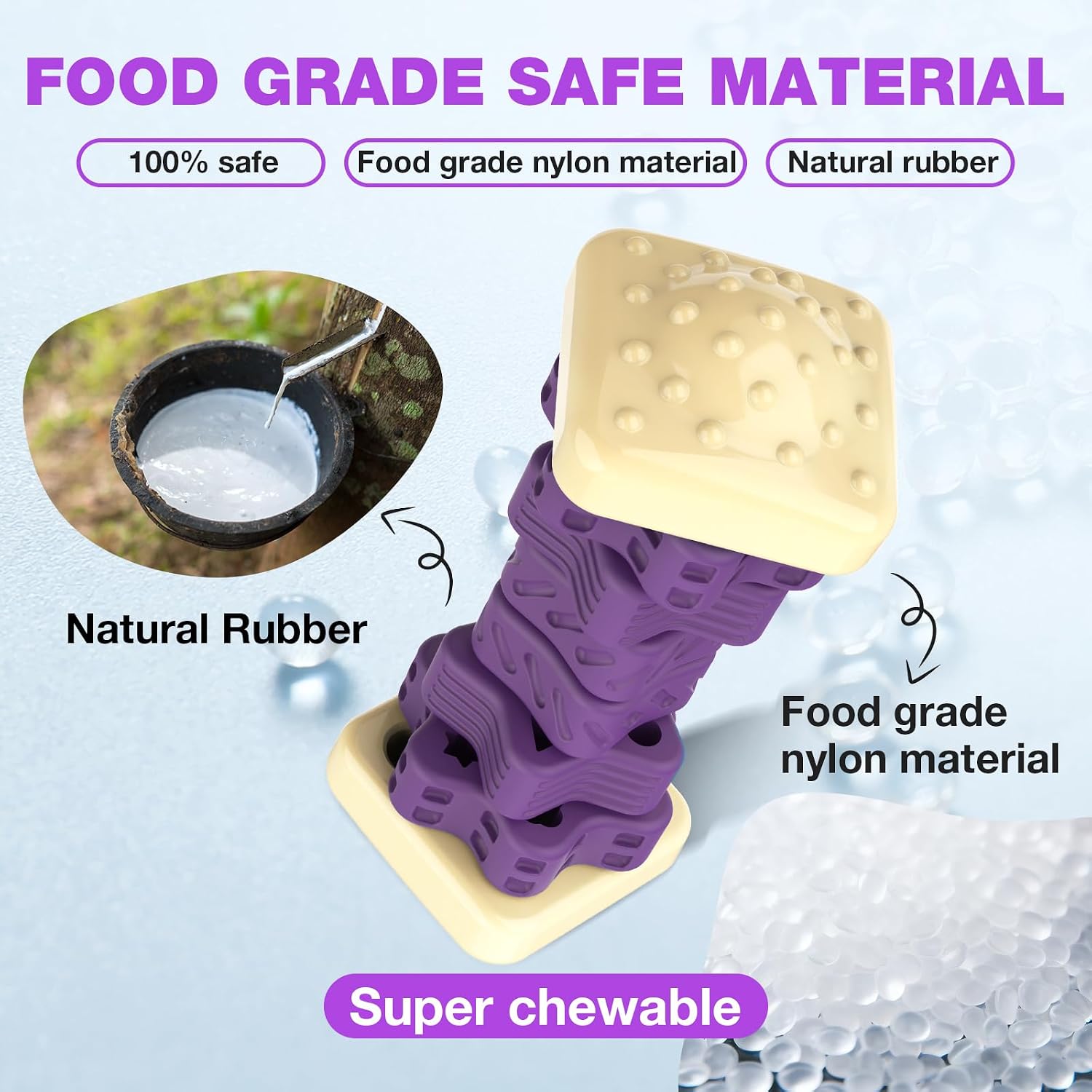 Thumbnail 3 de RUXAN Indestructible Dog Toy for Large & Medium Breeds – Purple