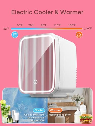 Detalle 2 de FOHERE Mini Fridge for Bedrooms (5L) with 3-Level Mirror Door