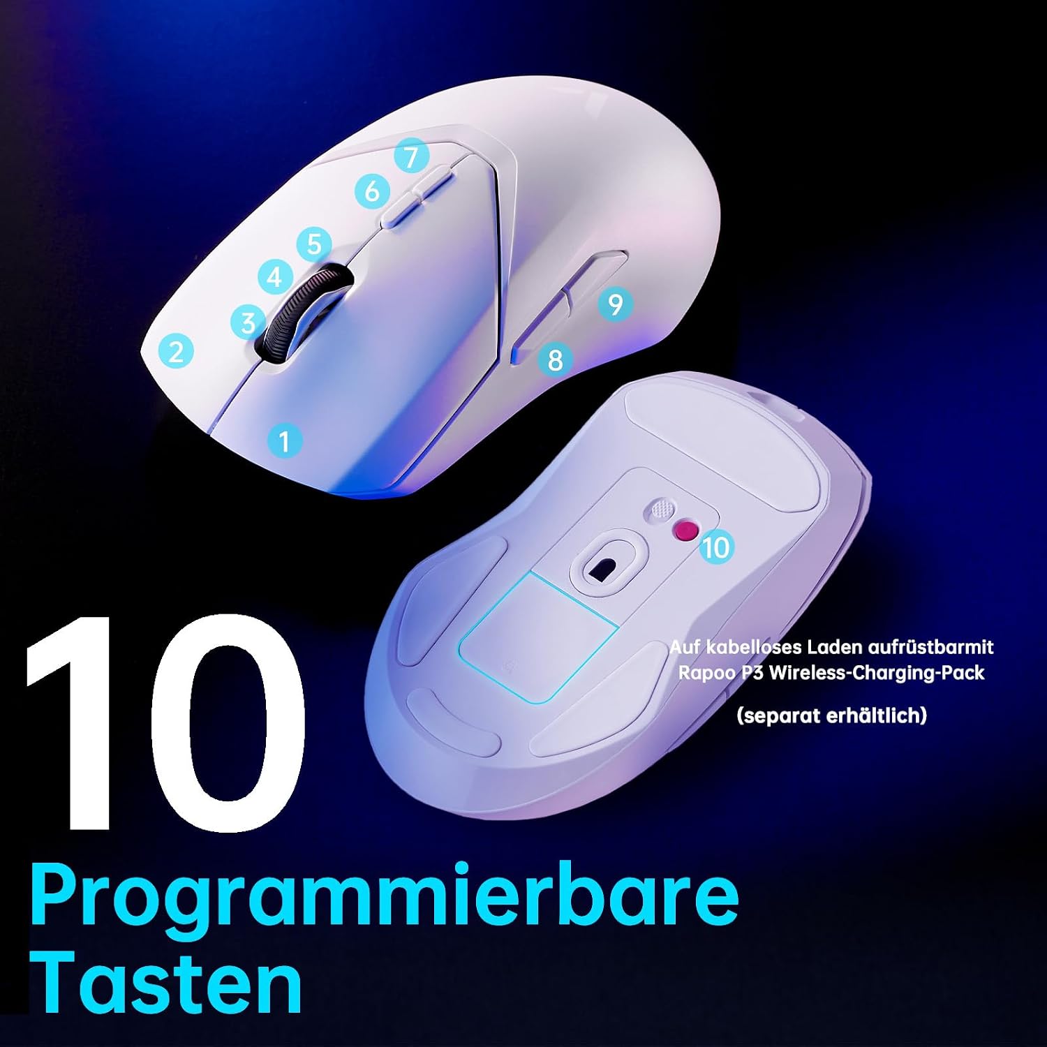 Detalle de Rapoo VT9Pro Kabellose Gaming-Maus mit PAW 3398 Sensor