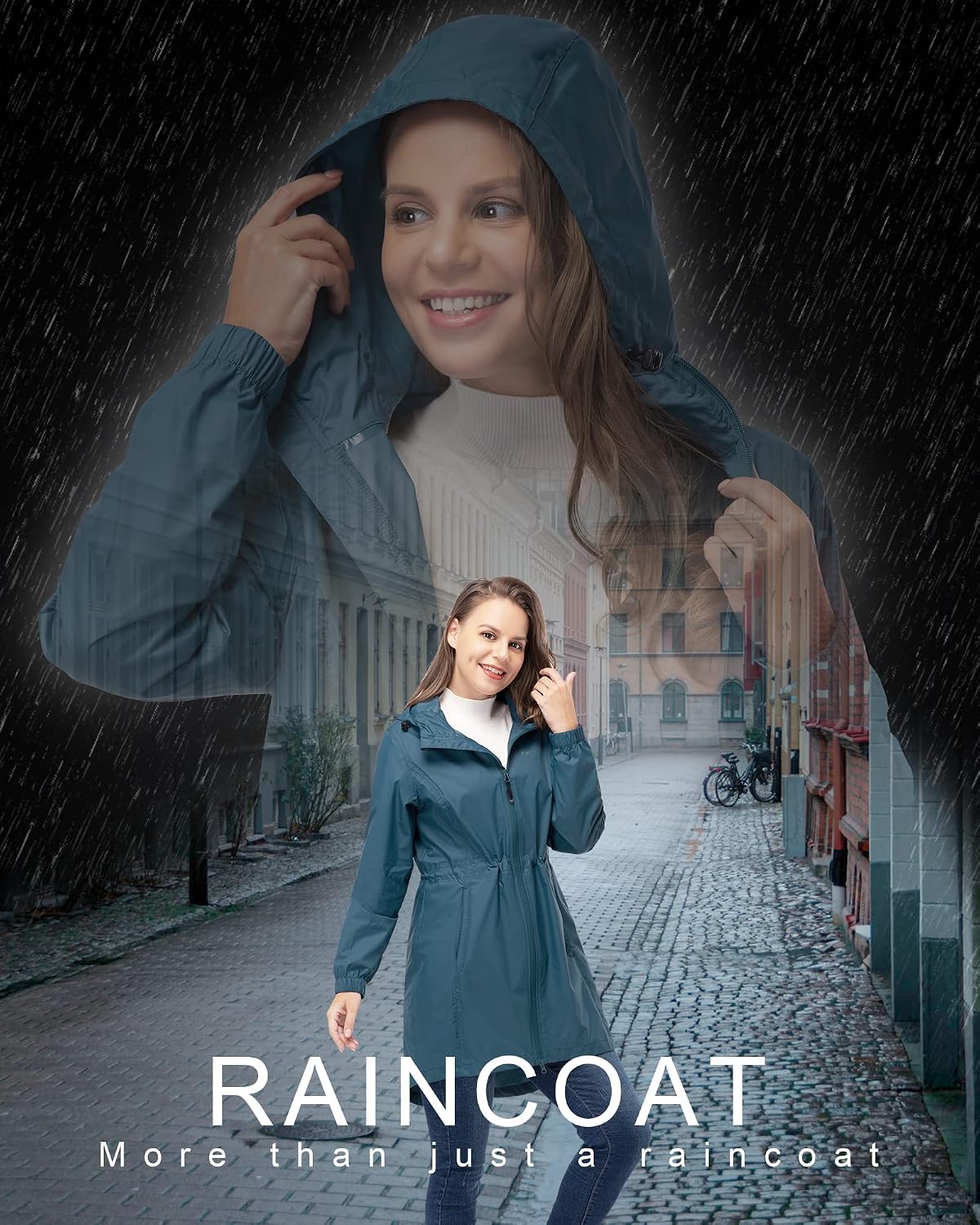 Detalle 2 de 33,000ft Women's Rain Jacket: Lightweight, Packable and Waterproof