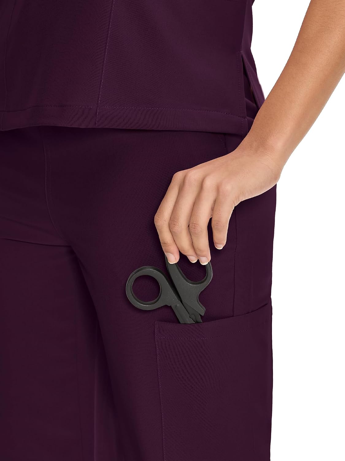 Thumbnail 5 de COZYFIT Women's Scrub Set, V-Neck Top, Straight-Leg Pants, 9 Pockets