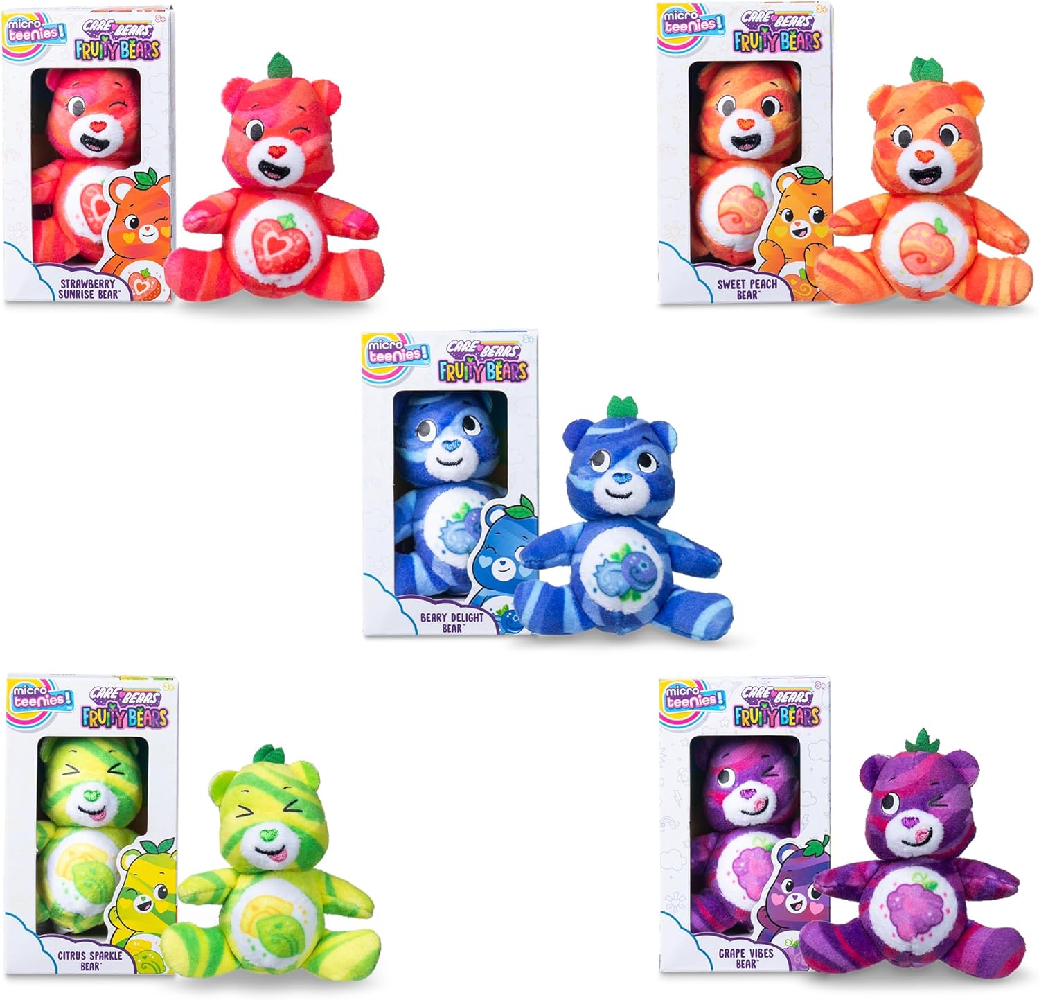 Detalle de Basic Fun Micro Teenies Fruit Friends 5-Pack (3-inch) plush gift set