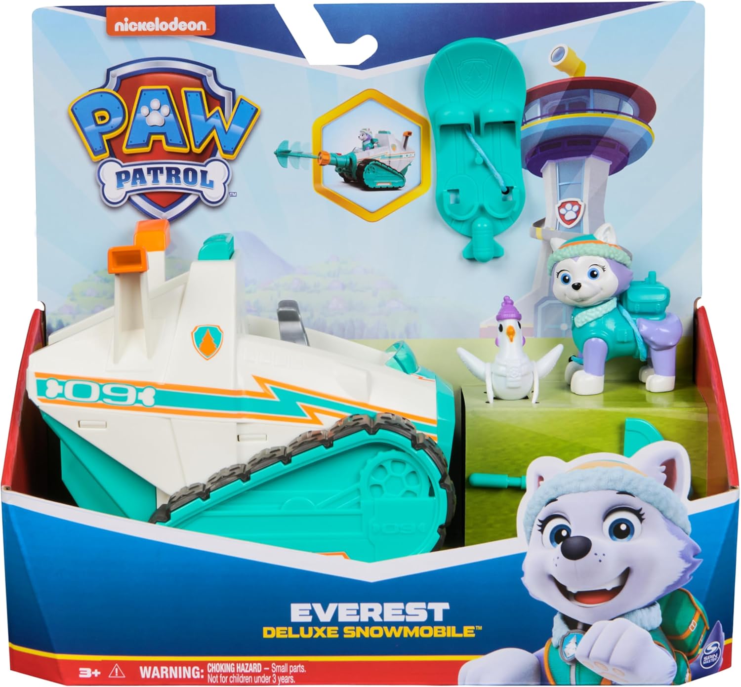 Thumbnail 1 de Paw Patrol Everest Deluxe Snowmobile con lanciamissili, snowboard e action figure – set per bambini 3+