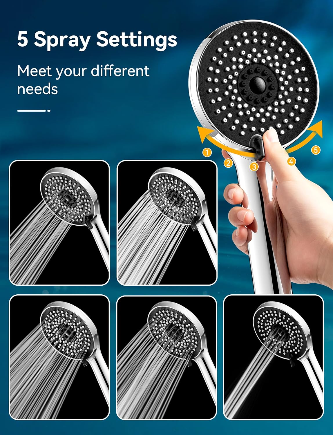 Thumbnail 3 de Magichome Shower Head and Hose 2M high-pressure showerhead
