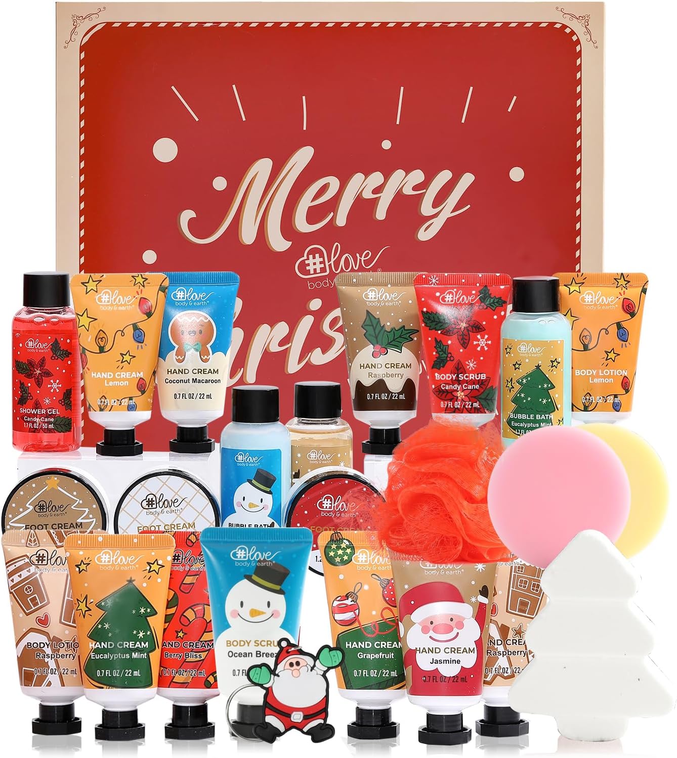 Detalle de BODY & EARTH # LOVE 2026 Advent Calendar, 24-Day Bath & Body Gift Set