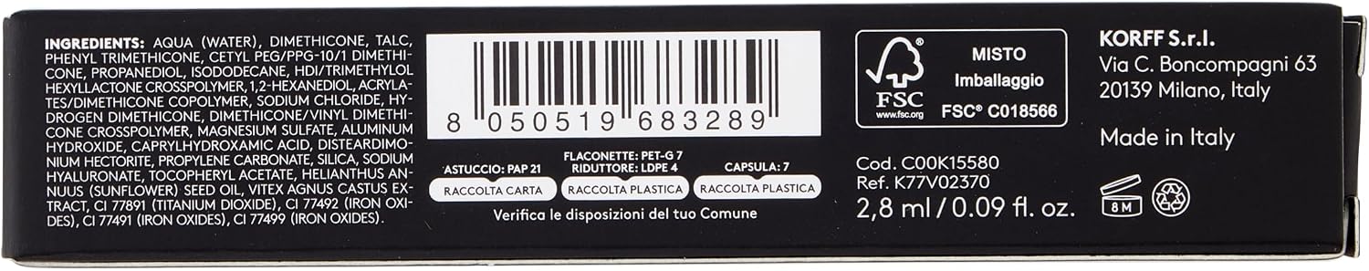 Detalle de Korff Neverending Correttore – Coprenza modulabile, lunga tenuta e texture morbida