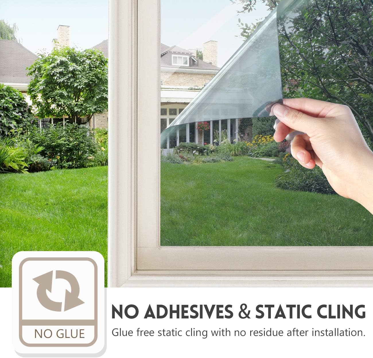 Thumbnail 6 de KESPEN Window Privacy Film One Way Daytime Privacy Static Cling Sun Blocking Anti UV Reflective Window Tint