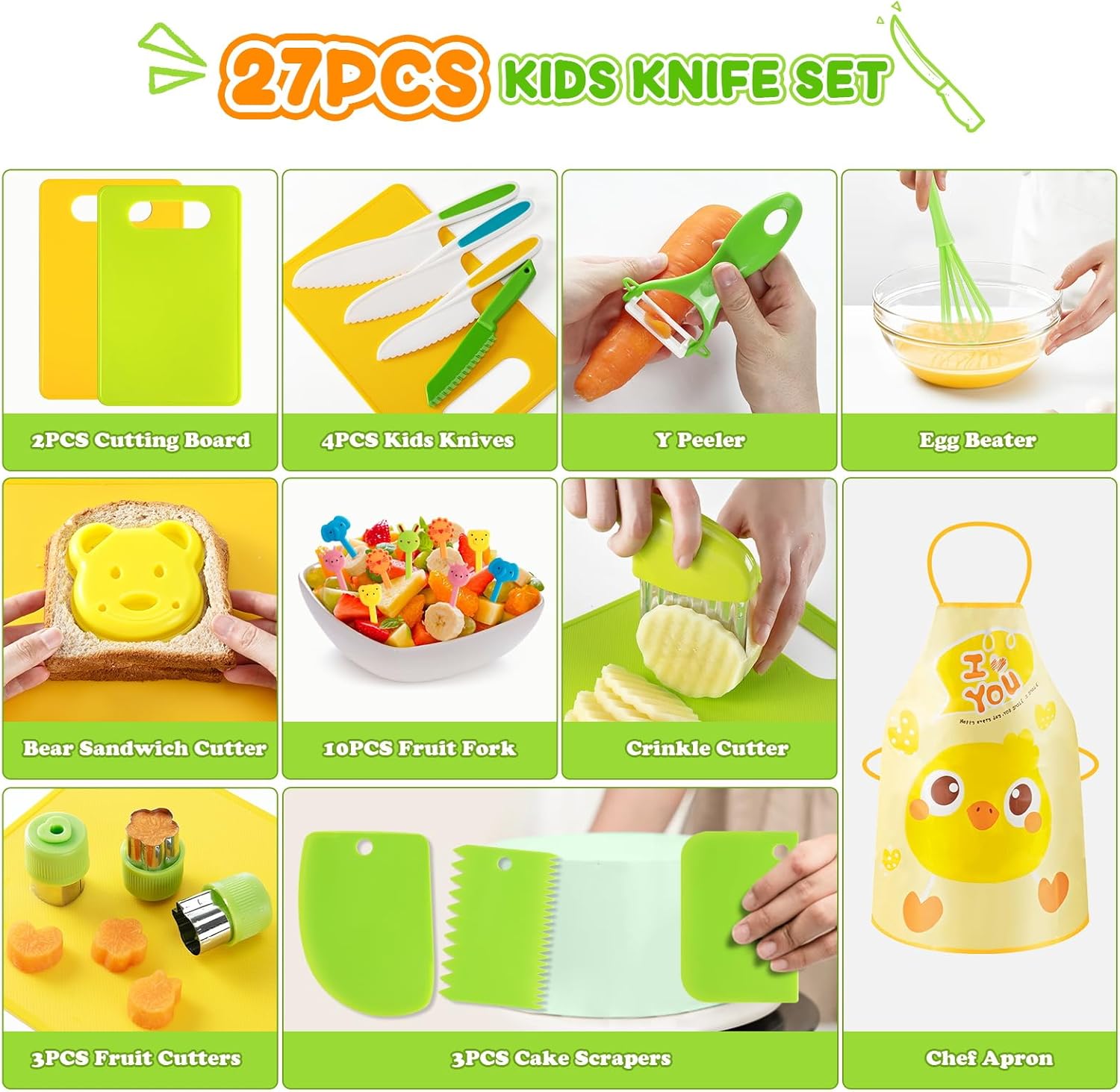 Thumbnail 2 de Mactoou Kids Kitchen Knives 27-piece toddler knife set for real cooking