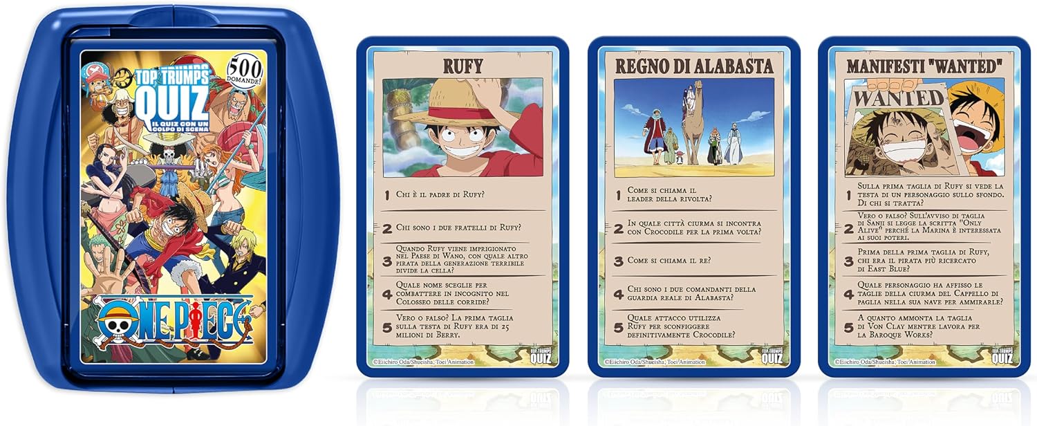 Detalle de Top Trumps One Piece: Quiz di curiosità — Gioco di carte quiz per viaggi e serate familiari