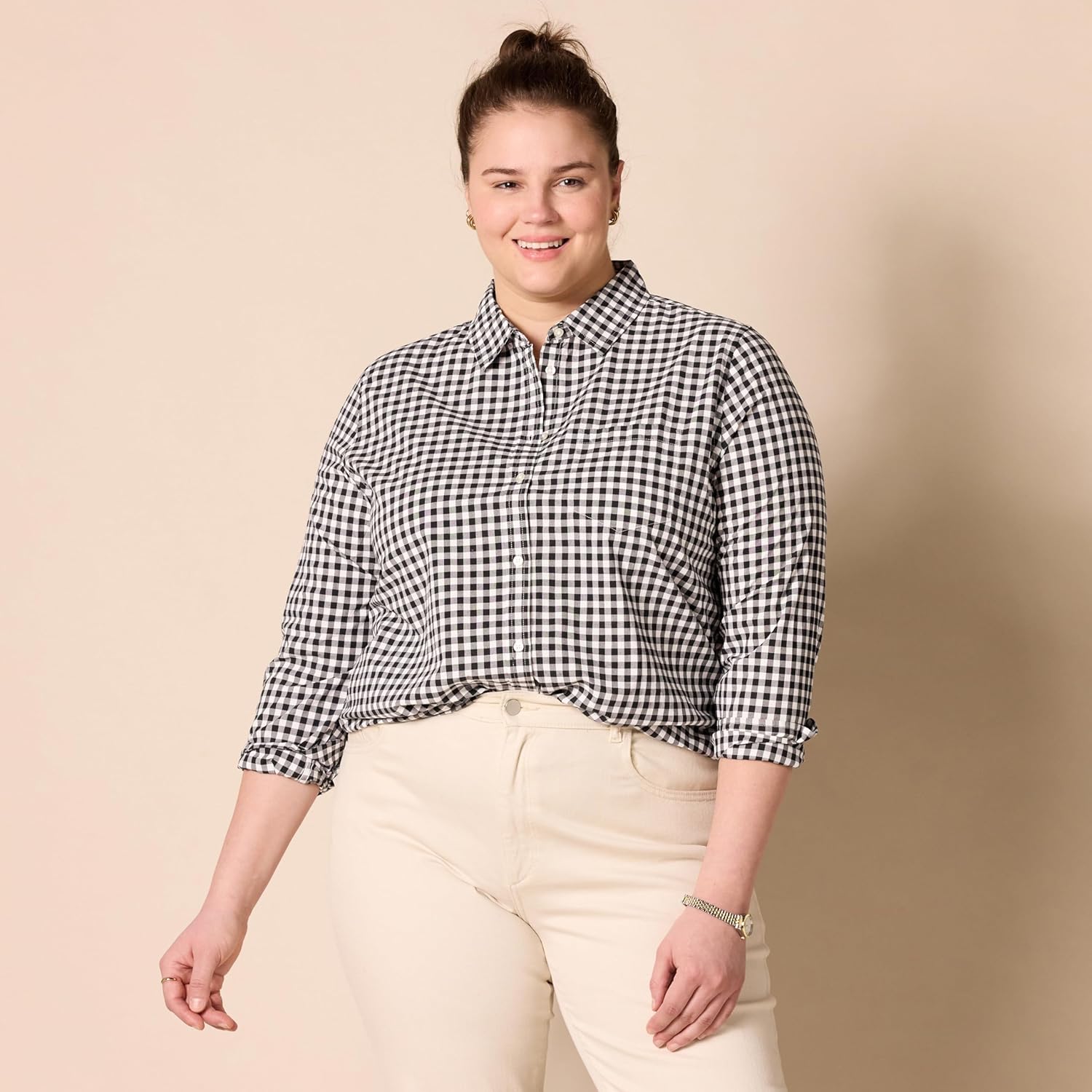 Thumbnail 5 de Amazon Essentials Damen Regular-Fit Langarm-Button-Down-Popeline-Hemd