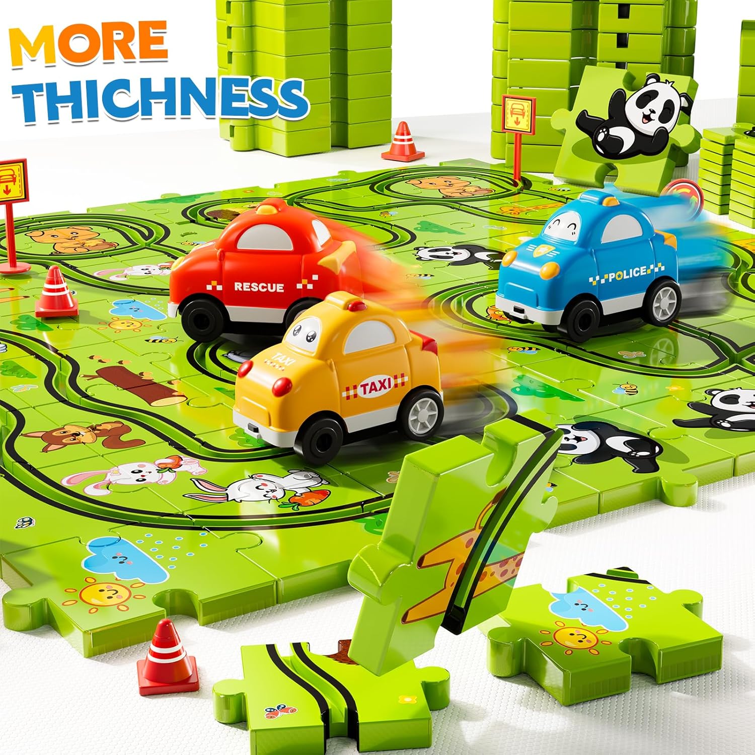 Thumbnail 4 de Beby Buty 64PCS Puzzle Race Track Set for Kids