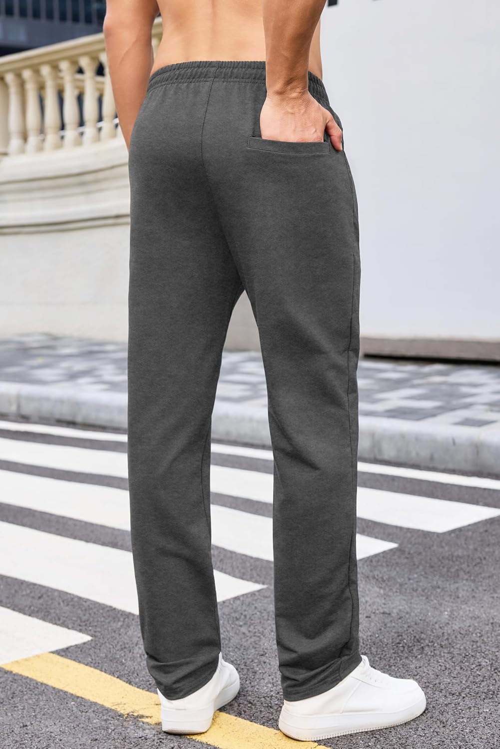 Thumbnail 2 de HCSS Pantaloni Tuta Uomo Sportivi con Elastico in Vita e Tasche Zip – Schwarz-L