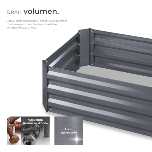 Thumbnail 2 de TecTake® Arriate Rectangular de Acero Resistente, Jardineras Exterior