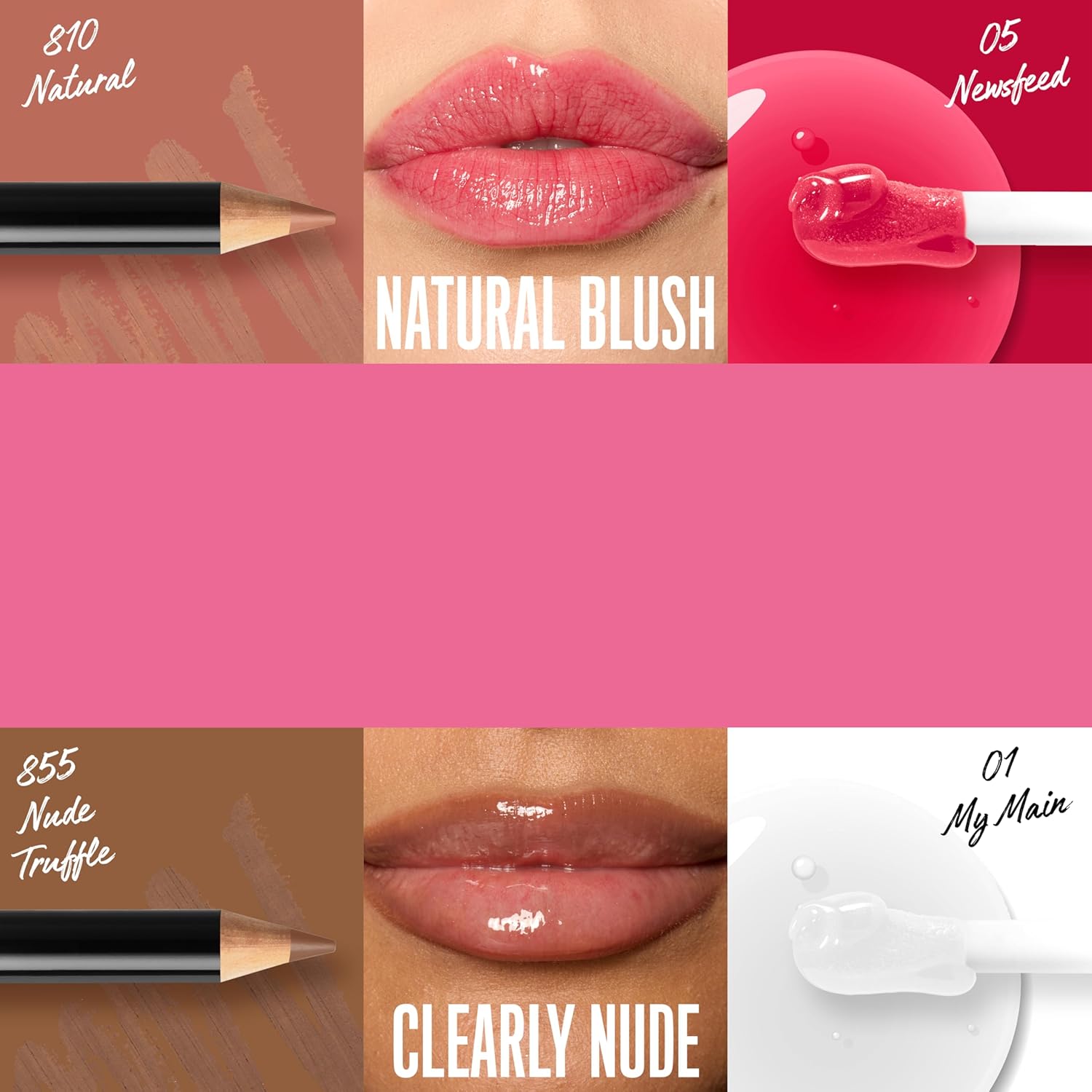 Detalle de NYX Professional Makeup Kit Labbra Slim Lip + Fat Oil Lip Drip Natural