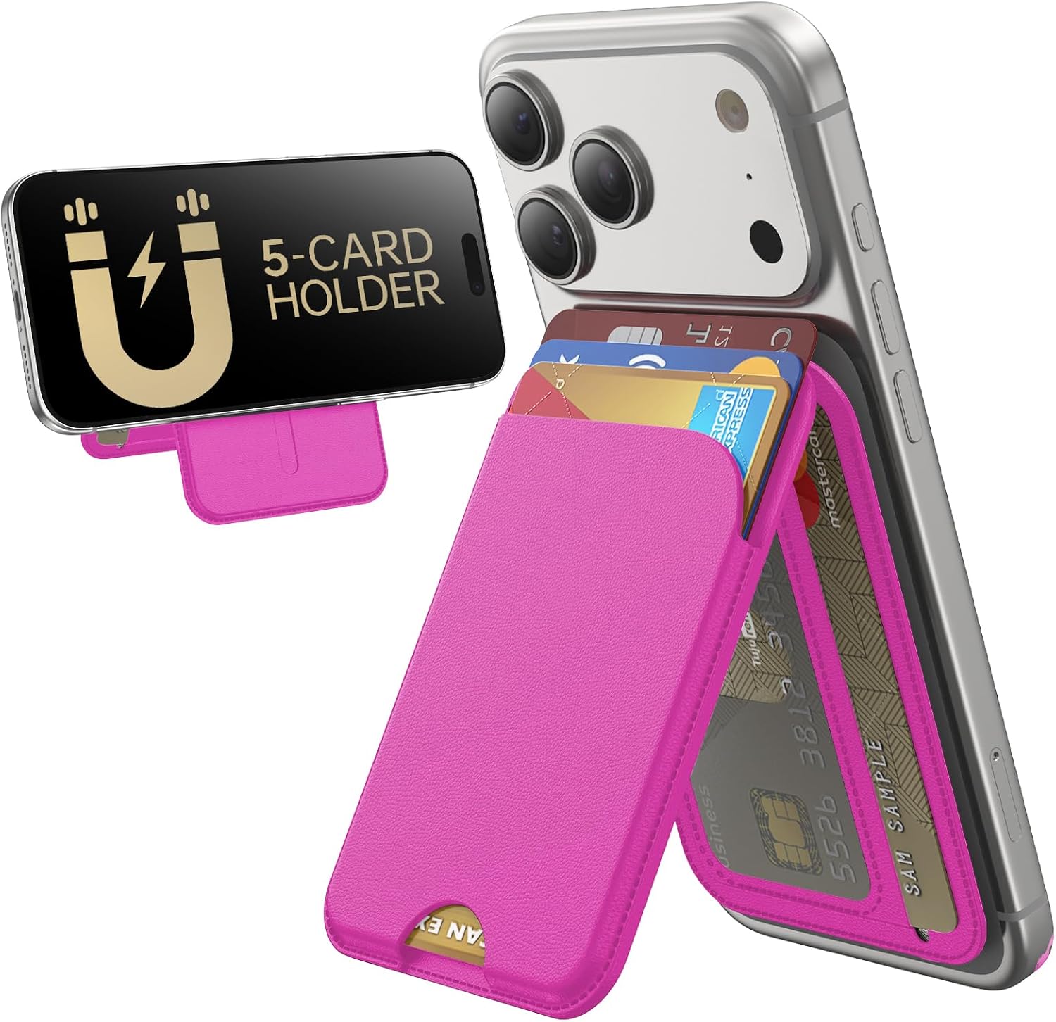 Detalle de TWZKG MagSafe Wallet 5‑Card Stand, RFID