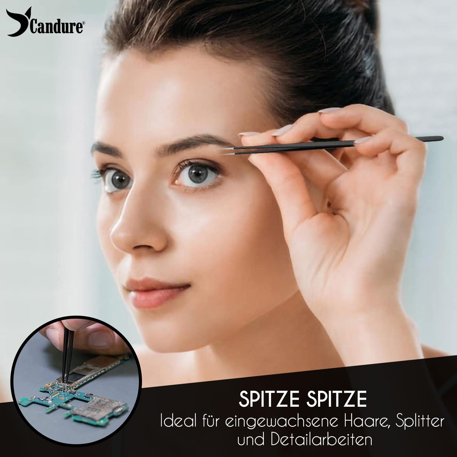 Thumbnail 3 de Candure Eyebrow Tweezers Set for Professionals (5 Stück) – Edelstahl Pinzetten-Set für präzige Haarentfernung