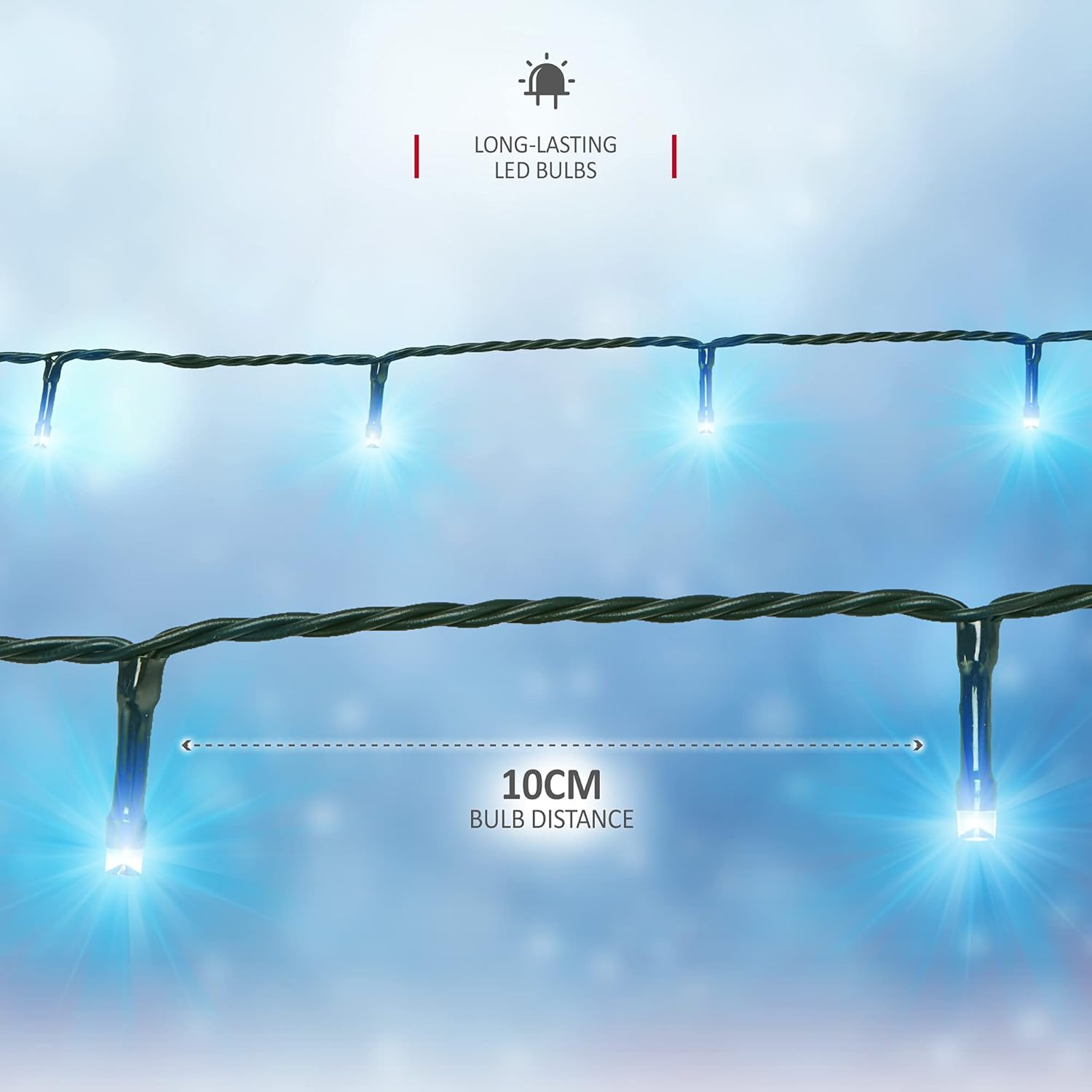 Thumbnail 2 de NETTA Christmas Tree Fairy Lights (200 LED, Cool White) – 8 Lighting Modes for Indoor/Outdoor Use