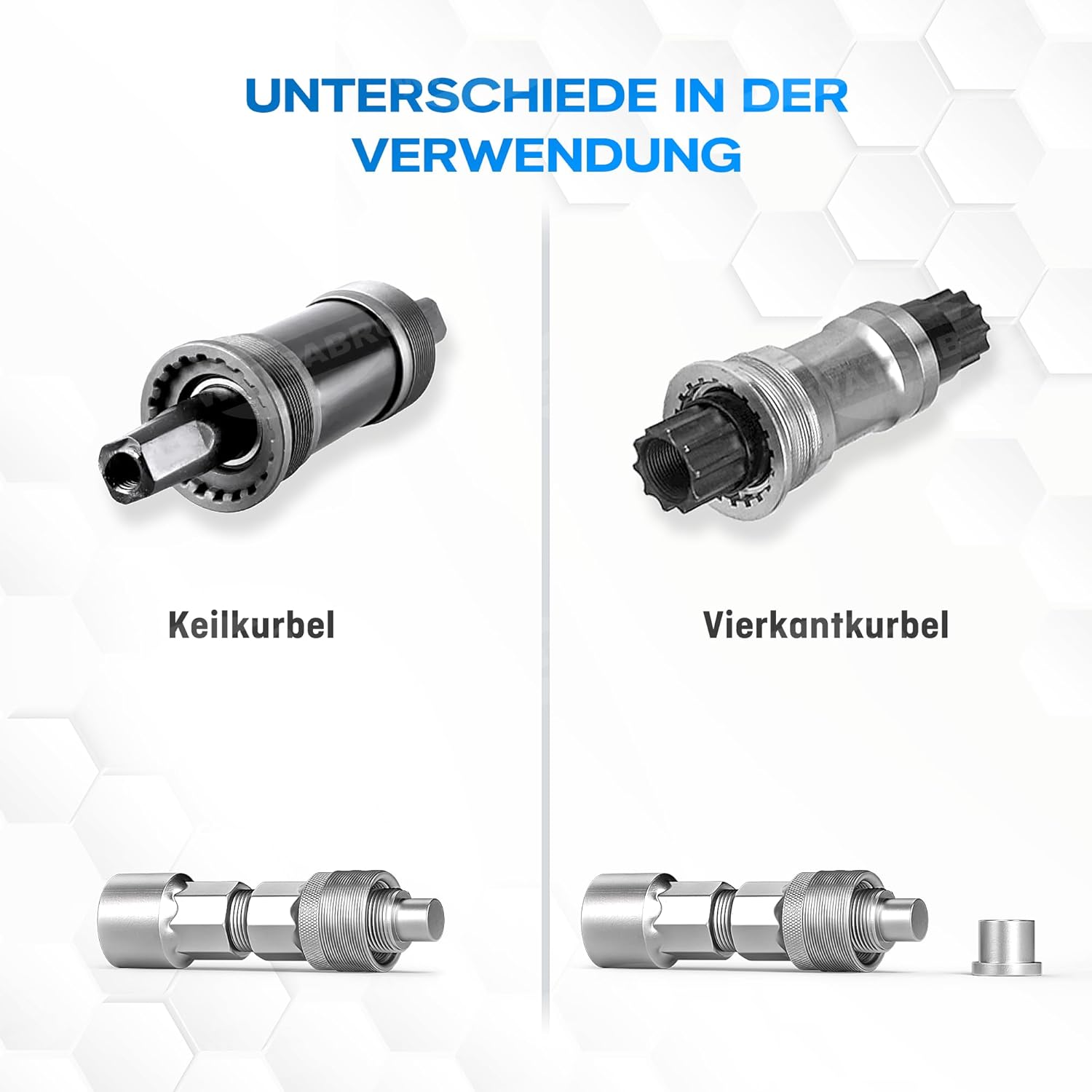 Thumbnail 6 de WATSABRO Kurbelabzieher für Fahrrad mit 14-mm Schlüssel (für ISIS/Octalink/Quad-Square & Powerspline, inkl. Öl & Fett)