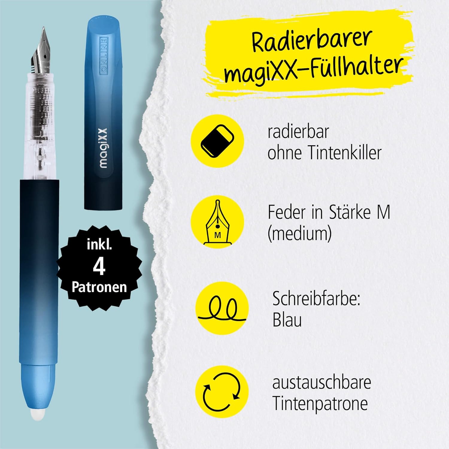 Detalle 2 de ONLINE magiXX Deep Ocean Füllhalter 4 Patronen