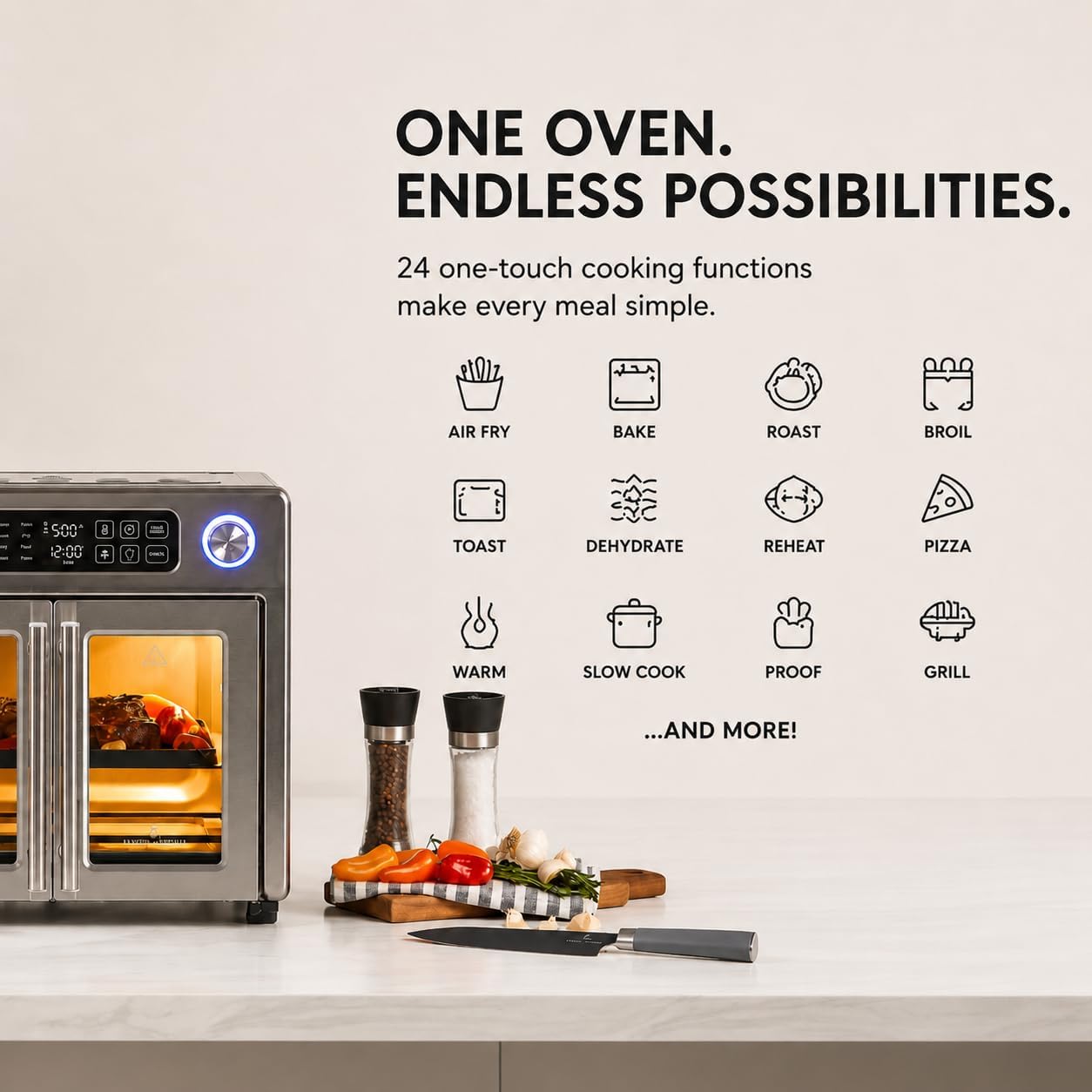 Detalle de Emeril Lagasse Extra Large Toaster Oven Air Fryer, 24 Functions 🍽