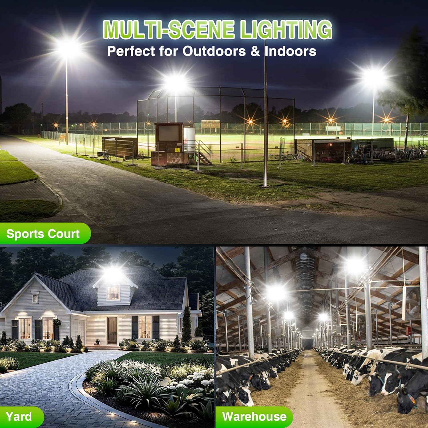 Thumbnail 4 de STASUN 300W Outdoor Security Light (30000LM, 6000K) with Triple-Head Adjustment, IP66