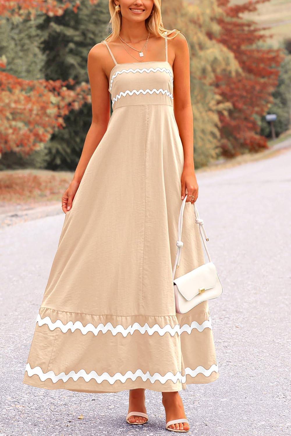 Detalle de PRETTYGARDEN Women's 2026 Summer Flowy Maxi Dress