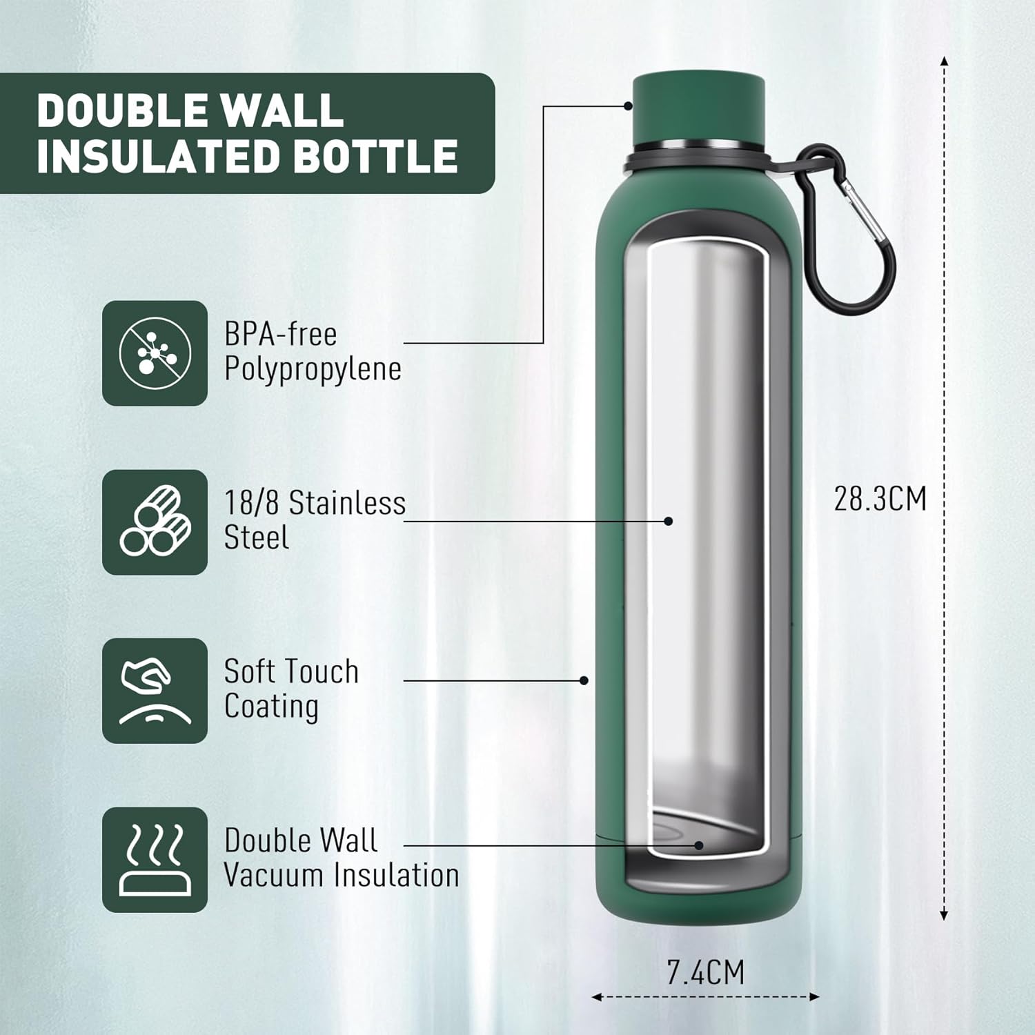 Thumbnail 1 de Exllena 750ml Insulated Water Bottle