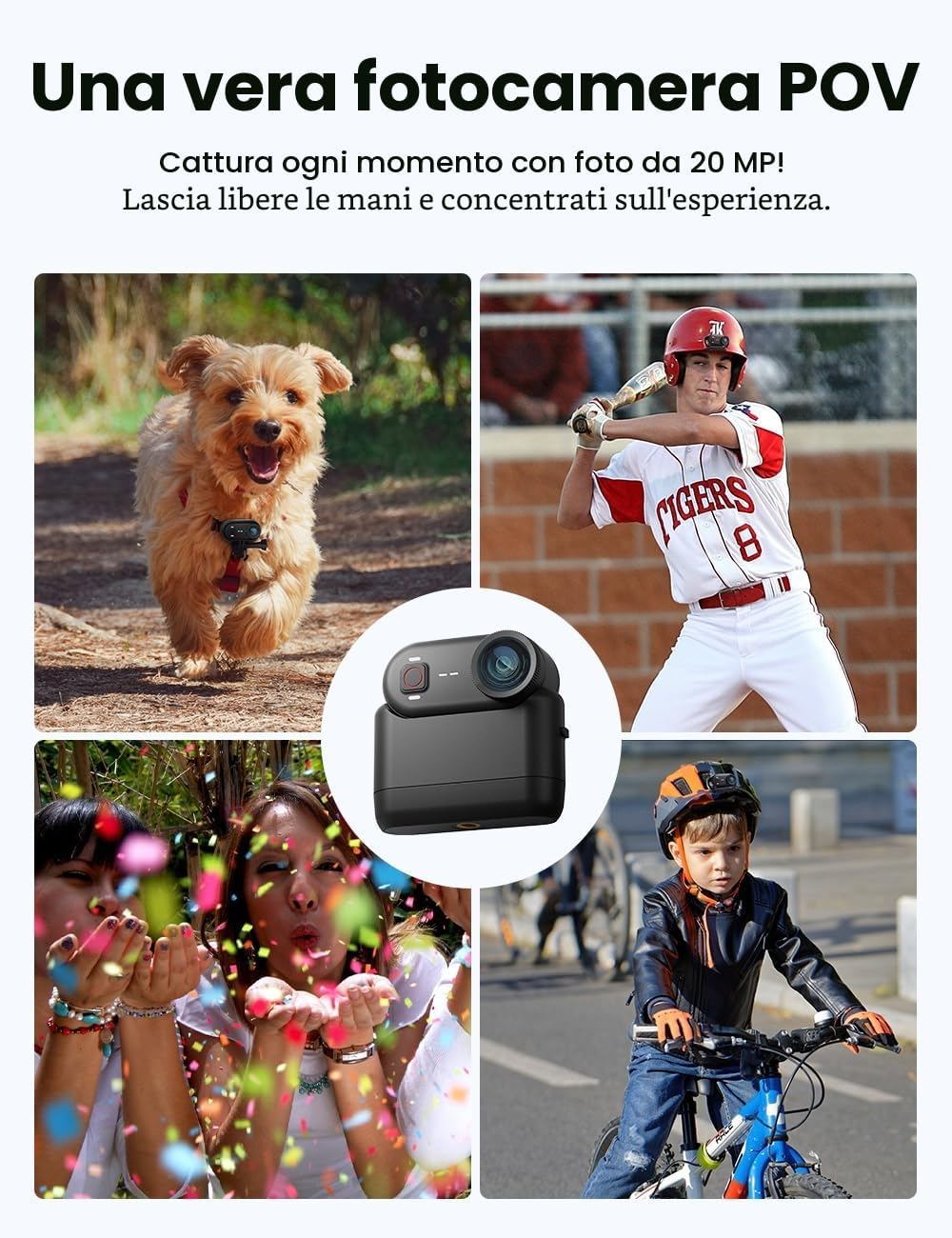 Detalle de Apexcam K80 Mini Action Cam POV con memoria integrata da 128GB, 4K e WiFi