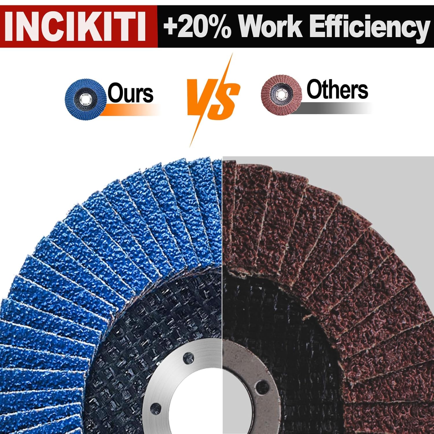 Thumbnail 3 de INCIKITI 115mm Type 29 flap discs for angle grinders (20 pack, mixed grits)
