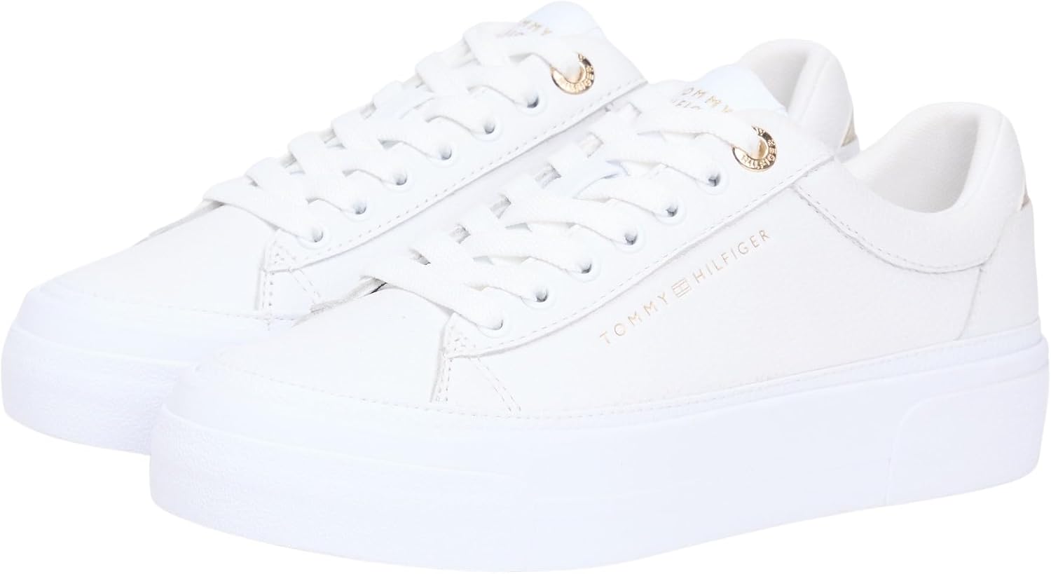 Detalle de Tommy Hilfiger Damen Platform Sneaker TH Platform Sneaker Tumbled Leder Low Top