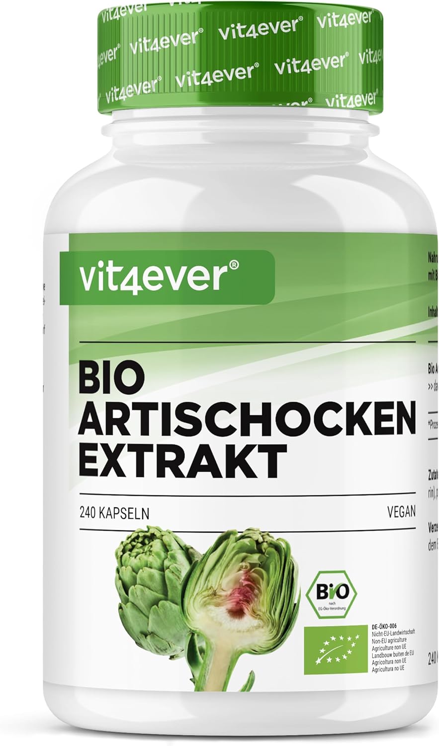 Detalle de Bio Artischocken Extrakt 240 Kapseln 1800 mg je Tagesdosis