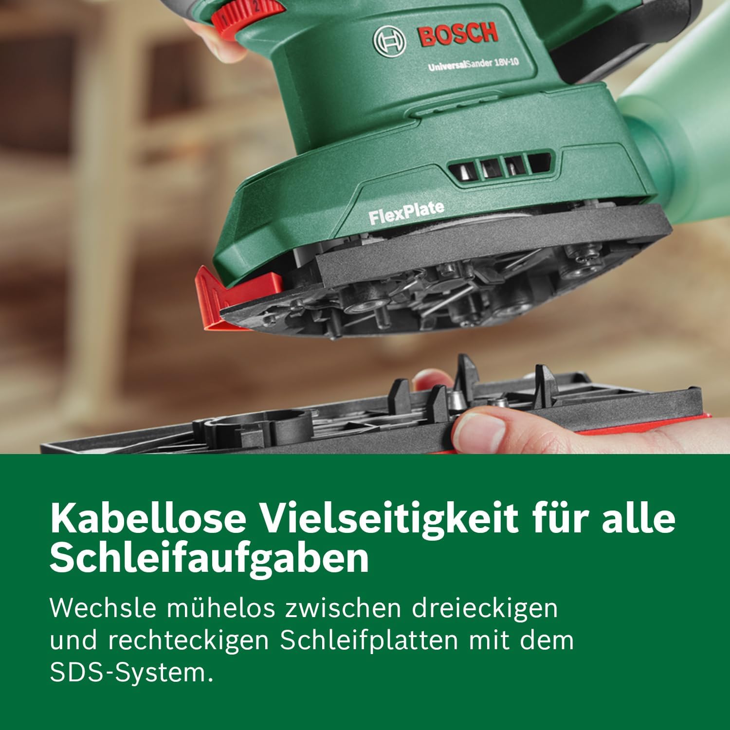 Thumbnail 2 de Bosch Akku-Schleifer UniversalSander 18V-10 (18-Volt-System, ohne Akku) – für DIY-Holzbearbeitung