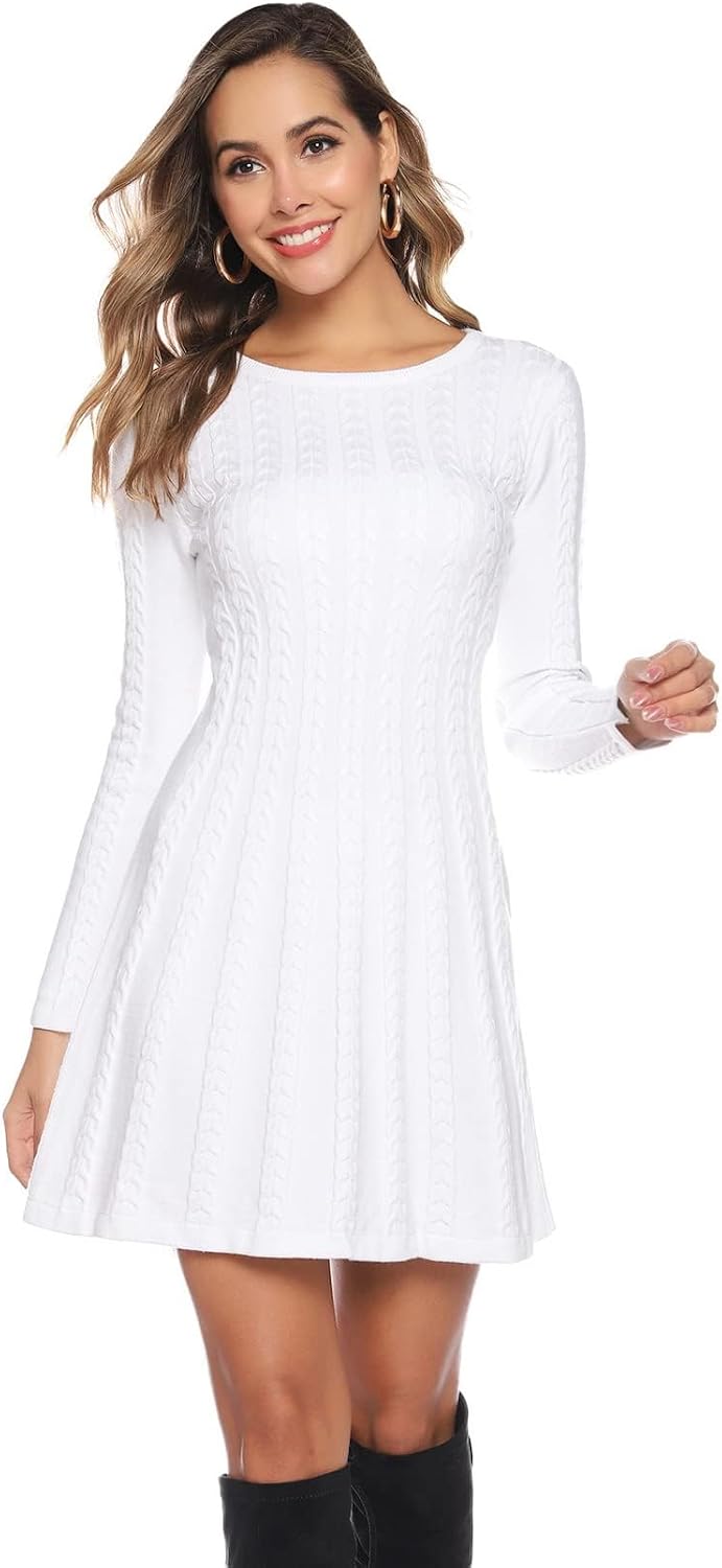 Detalle 2 de Gyabnw robe pull col rond en tricot