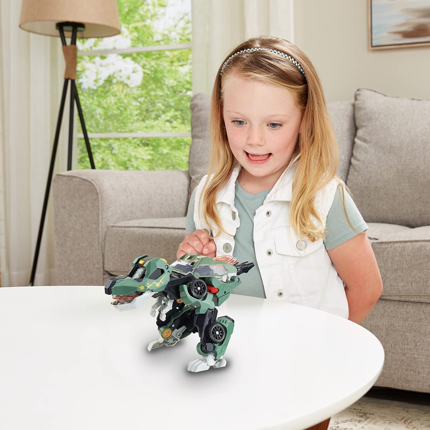 Detalle 2 de VTech Switch and Go Dinos Launcher T-Rex – Dino-Auto-Transformer mit Licht- und Geräuscheffekten