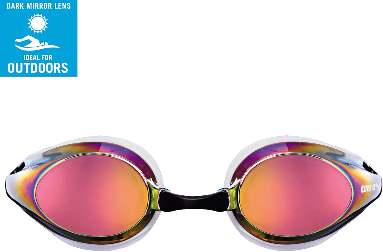Thumbnail 2 de arena Tracks Mirror Unisex Adult Race Swimming Goggles