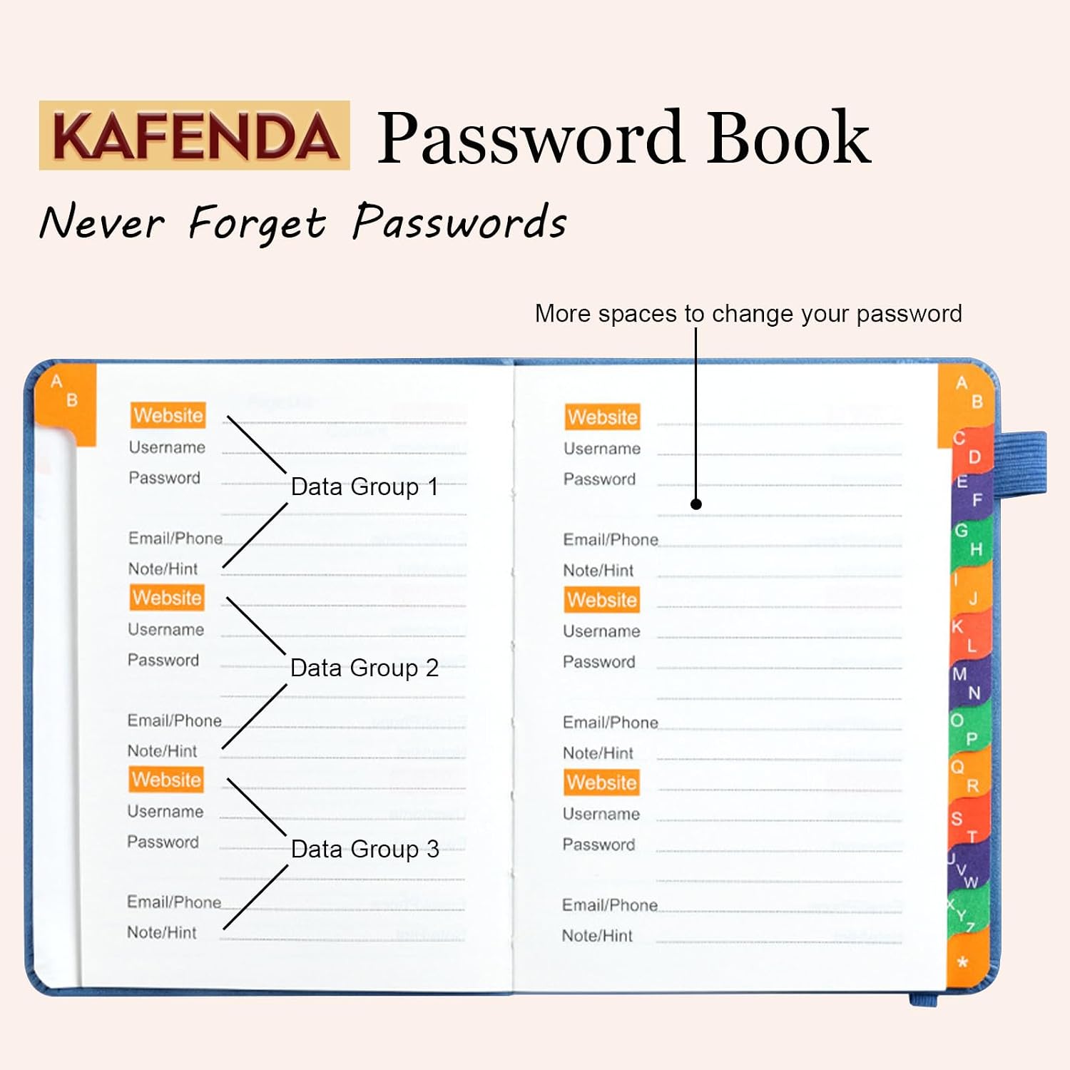 Thumbnail 2 de KAFENDA Password Book, 6.1" x 4.8