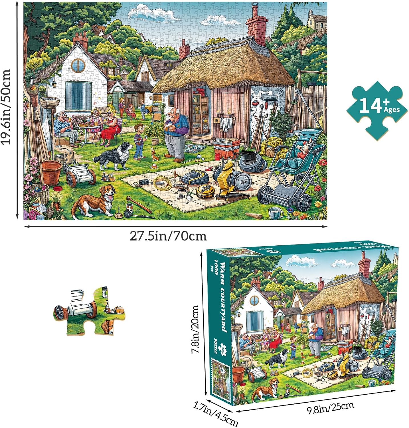 Detalle 2 de Jigsaw Puzzles for Adults 1000 Warm courtyard