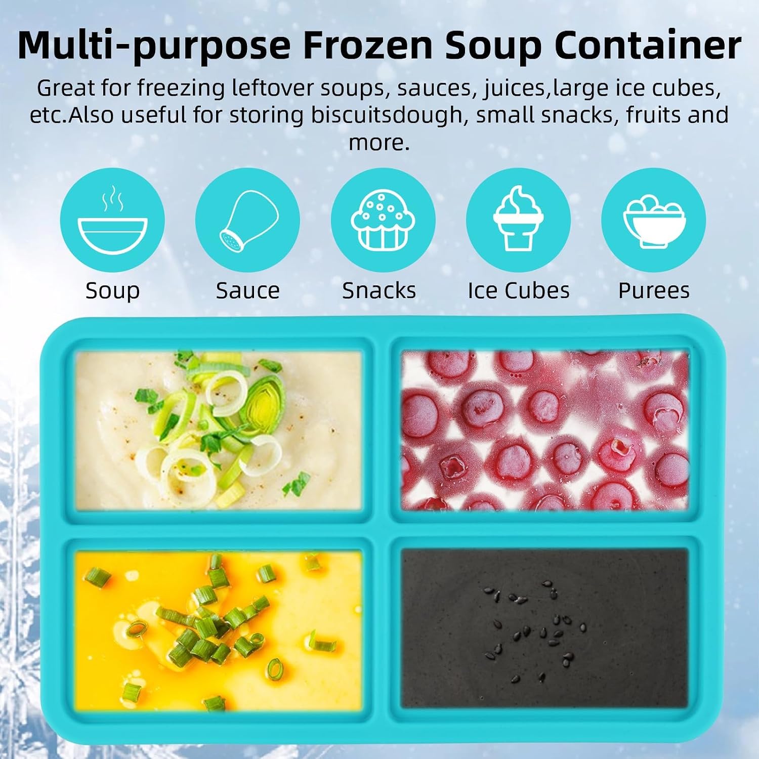 Detalle 2 de Silicone Cube Soup Freezer Mould 4-compartment