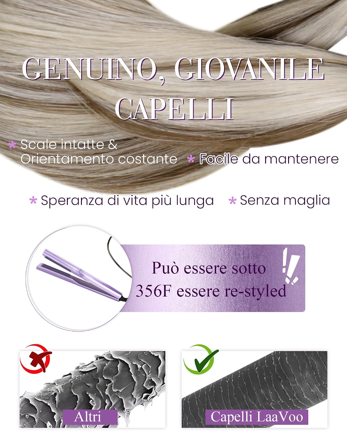 Detalle 2 de LaaVoo extension microring capelli #p8/24 50g